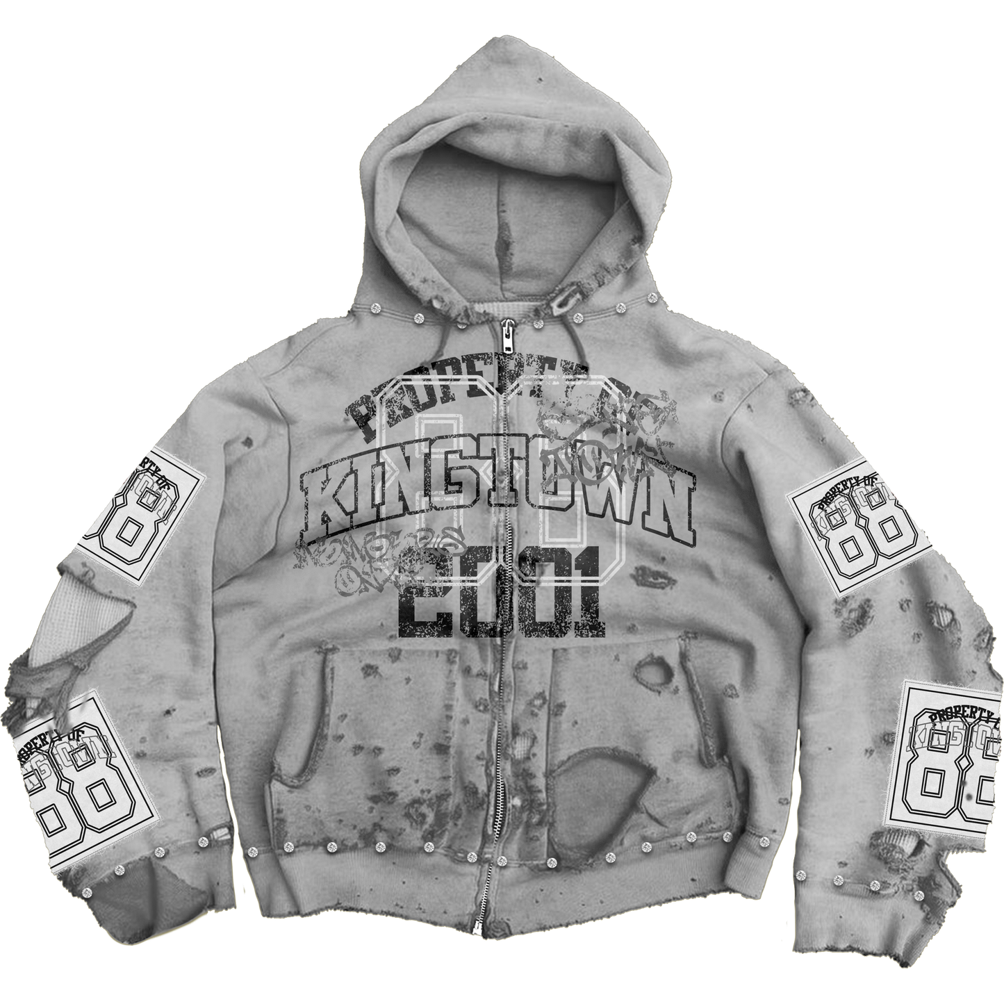 Grey "Members Only" Zip-Up