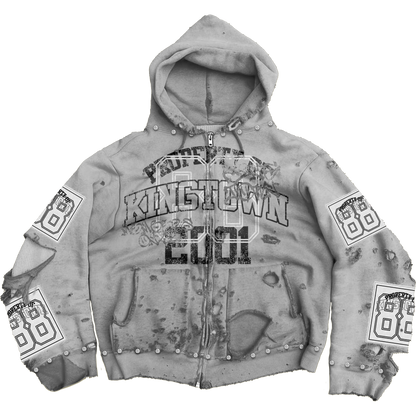 Grey "Members Only" Zip-Up