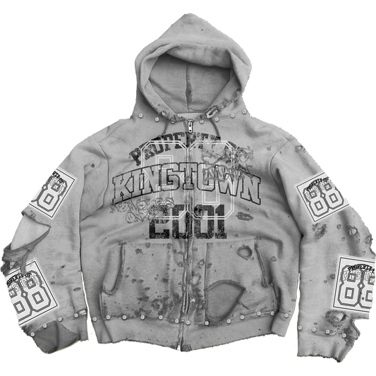 Grey "Members Only" Zip-Up