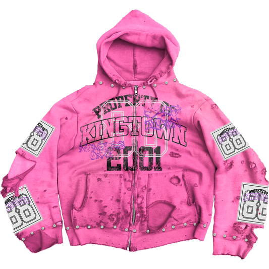Pink "Members Only" Zip-Up